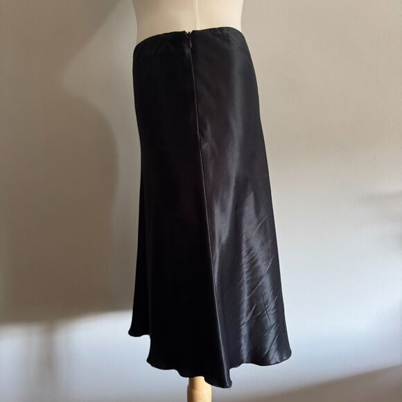 Italian Designer Emporio Armani Silk Blend Black Skirt | EU 44 US 8/Medium - Picture 8 of 12